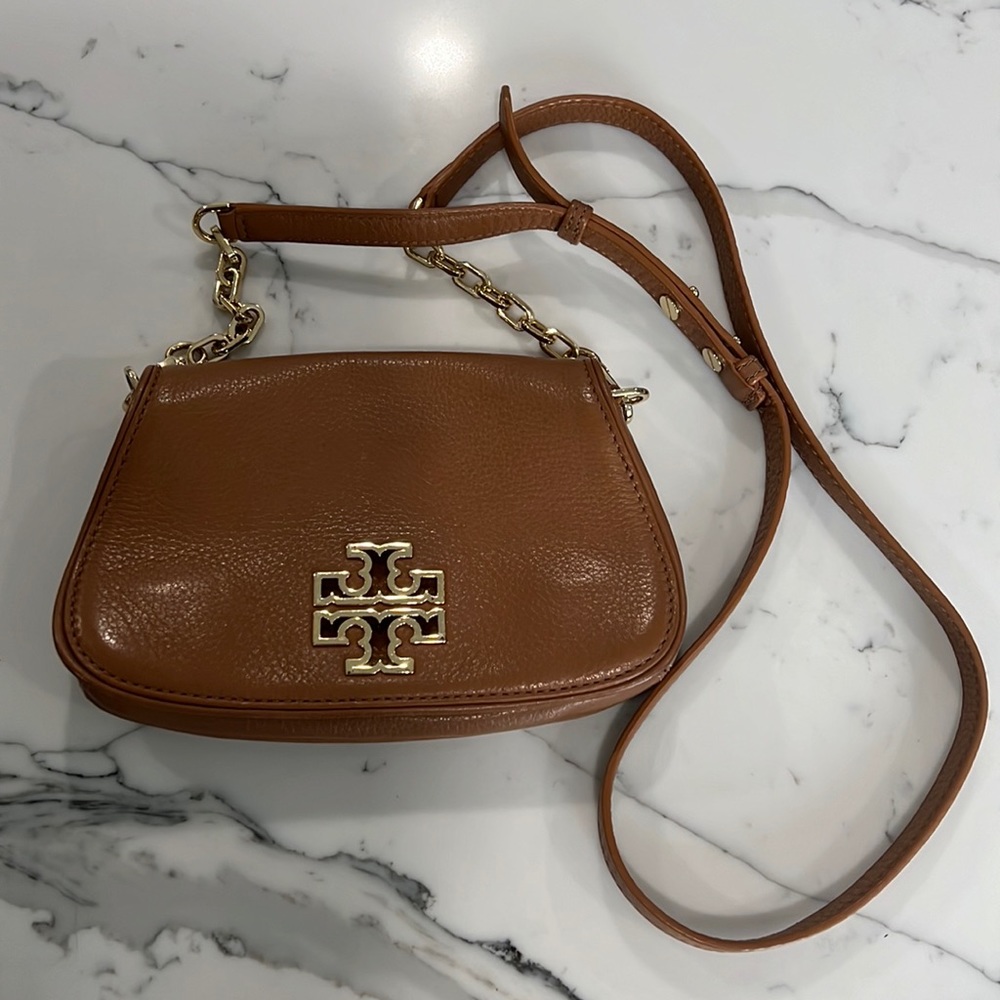 Tory Burch light brown leather crossbody